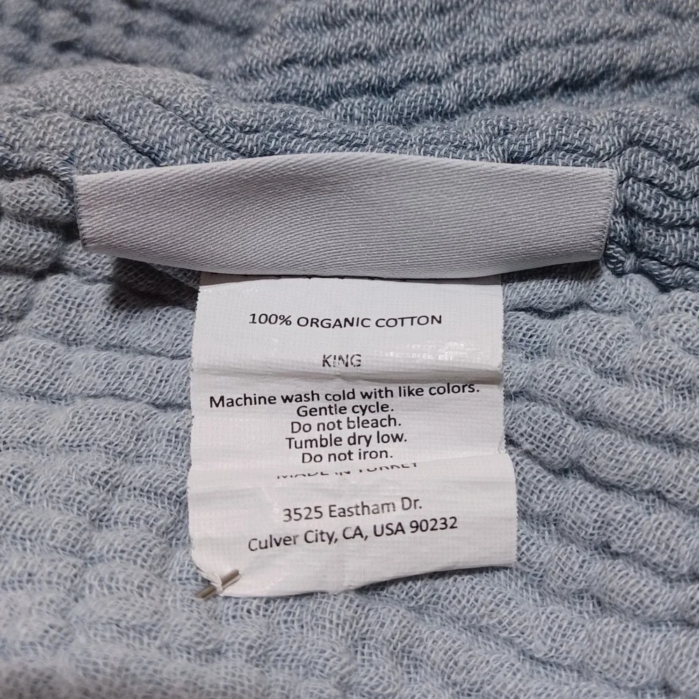 Parachute Cloud Cotton King Pillow Shams Set 2 Sky Blue Organic Gauze Luxury